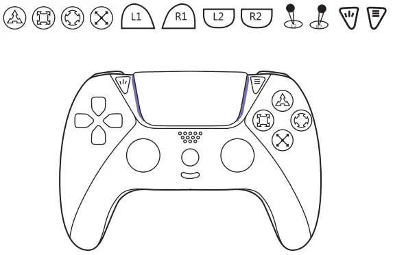 AUGEX B0BKPXRMS4 PS4 Ymir Wireless Controller - button