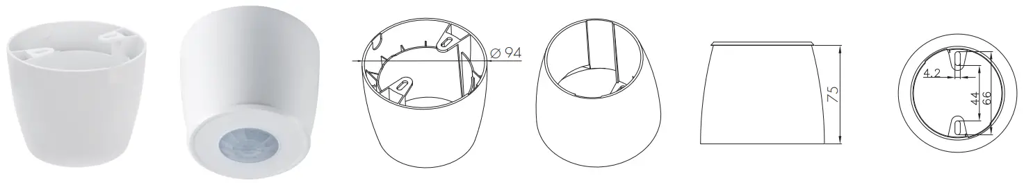 HYTRONIK HBIR29 PIR Standalone Motion Sensor with Mesh - Fig