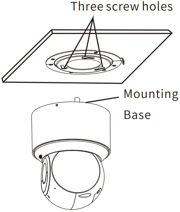 speco technologies O4P4X2 Megapixel Network IR Outdoor PTZ Camera - Three screw holes