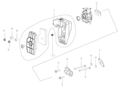 Buffalo GEN1000I Gasoline Inverter Generator - Air filter cover 19