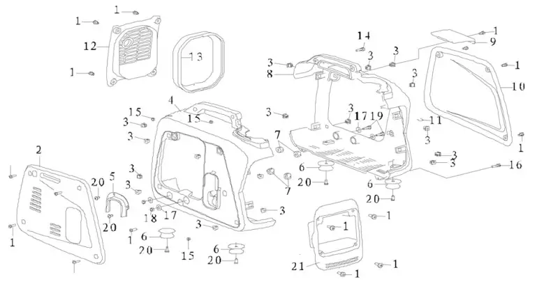 Buffalo GEN1000I Gasoline Inverter Generator - Air filter cover 23