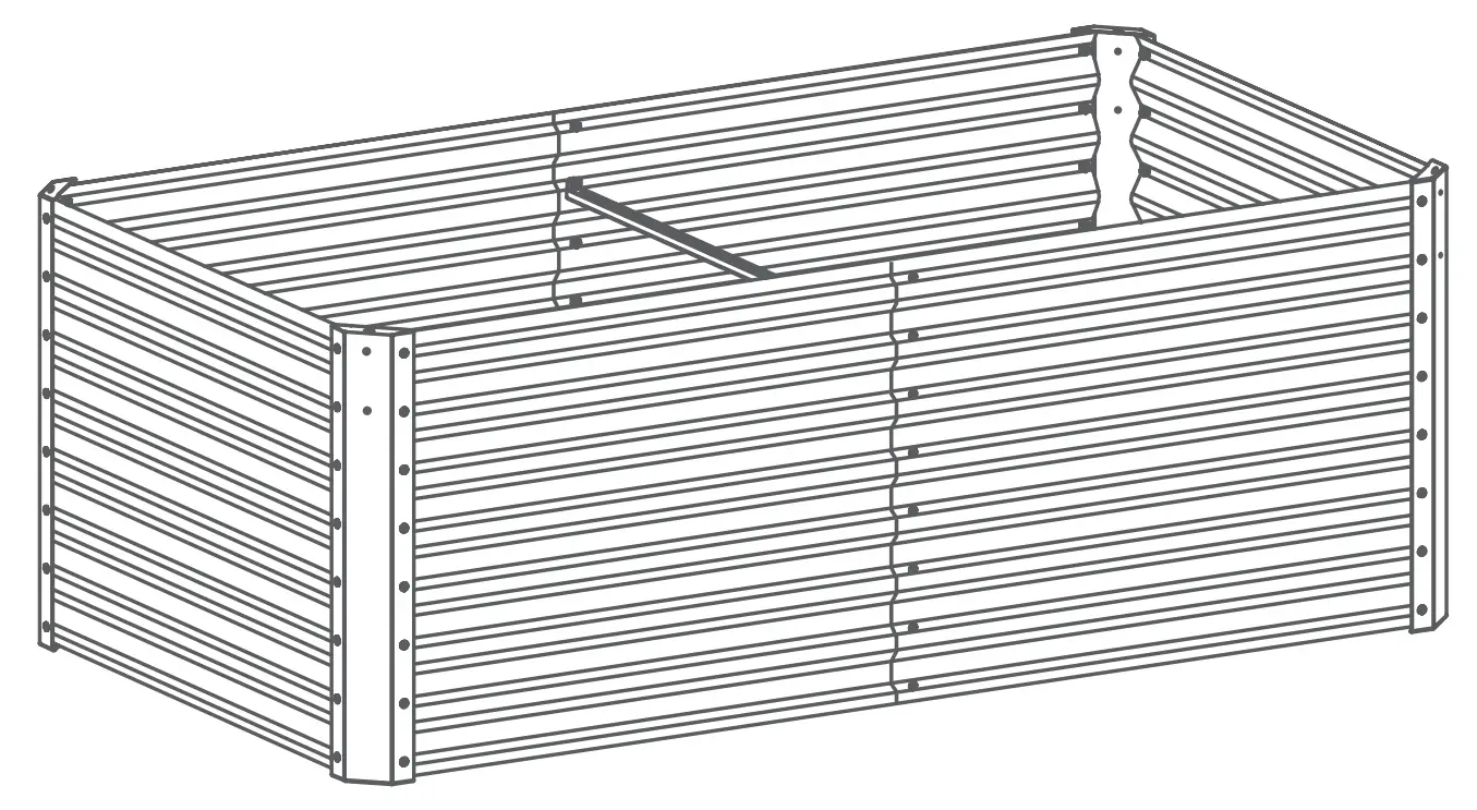 SAVANA 36x72x24 Inches Raised Metal Garden Bed