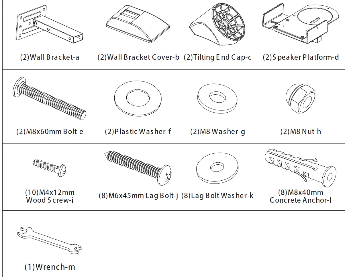 WALI-SWM201-Bookshelf-Speaker-Wall-Mounting-Bracket-fig-1