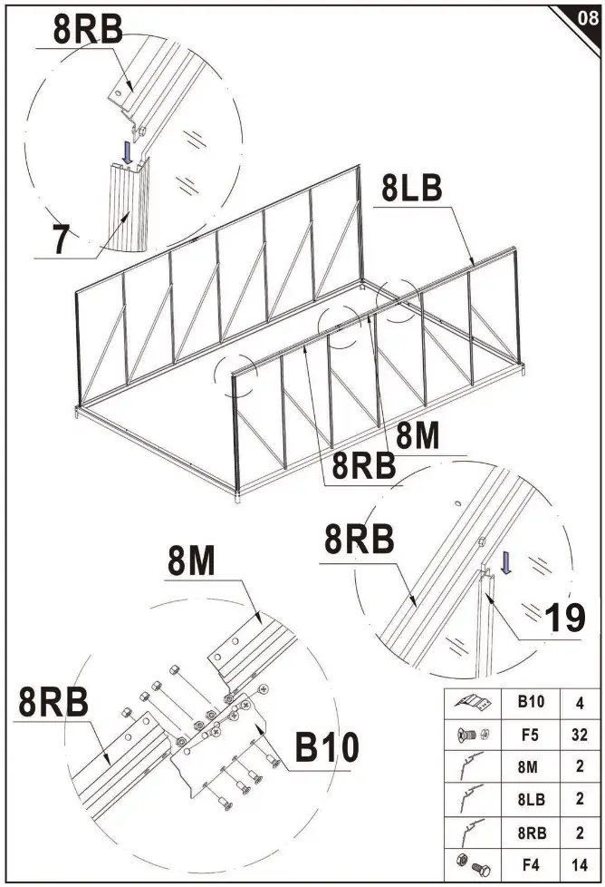 Outsunny 845 533 Aluminum Polycarbonate Greenhouse - overview 12