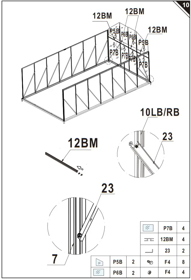 Outsunny 845 533 Aluminum Polycarbonate Greenhouse - overview 14
