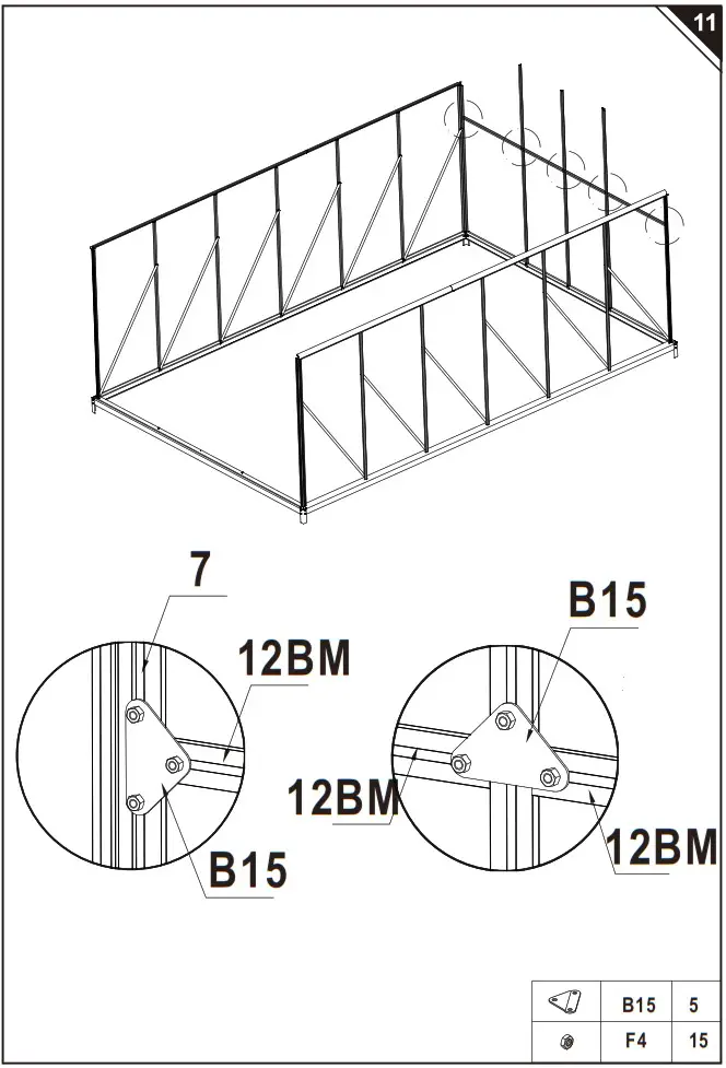 Outsunny 845 533 Aluminum Polycarbonate Greenhouse - overview 15