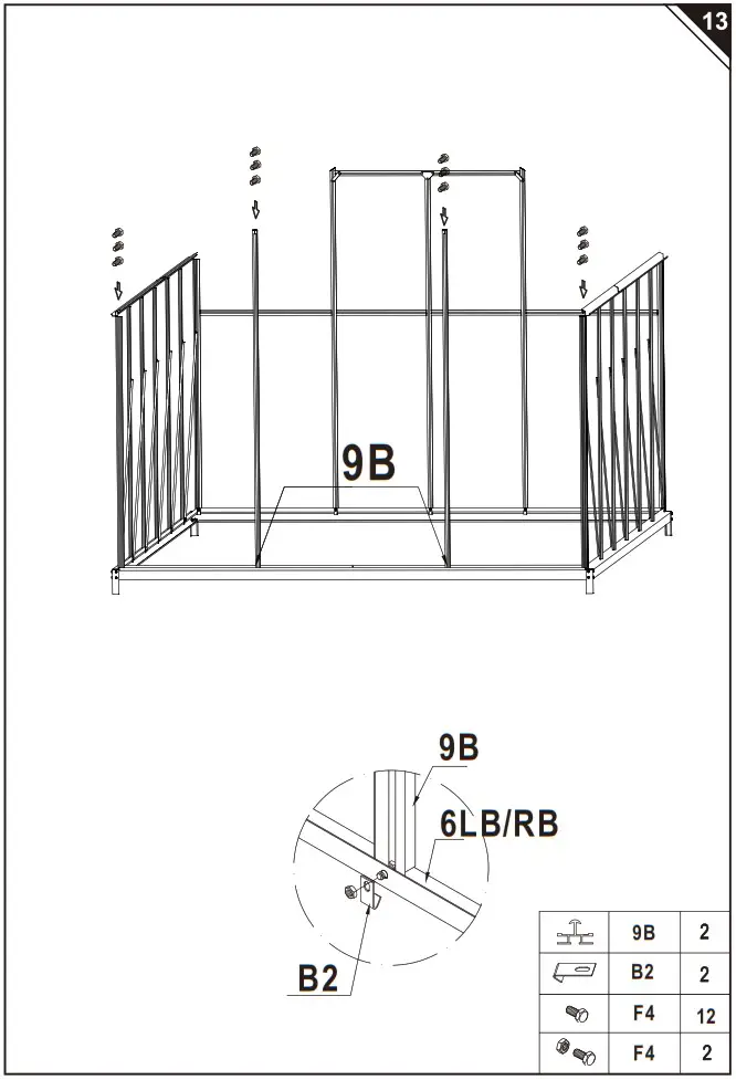Outsunny 845 533 Aluminum Polycarbonate Greenhouse - overview 17