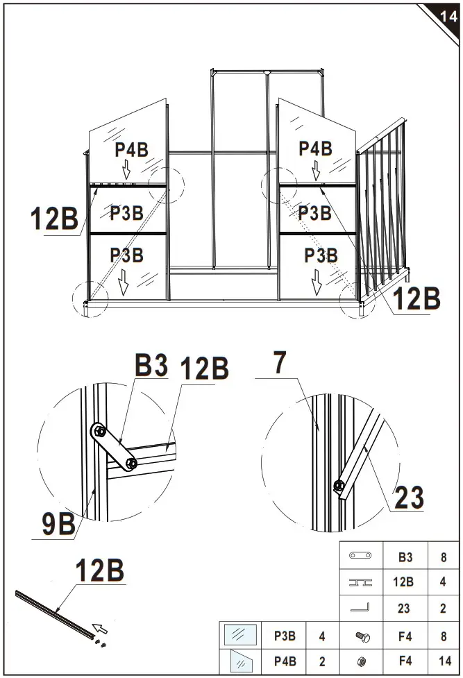 Outsunny 845 533 Aluminum Polycarbonate Greenhouse - overview 18