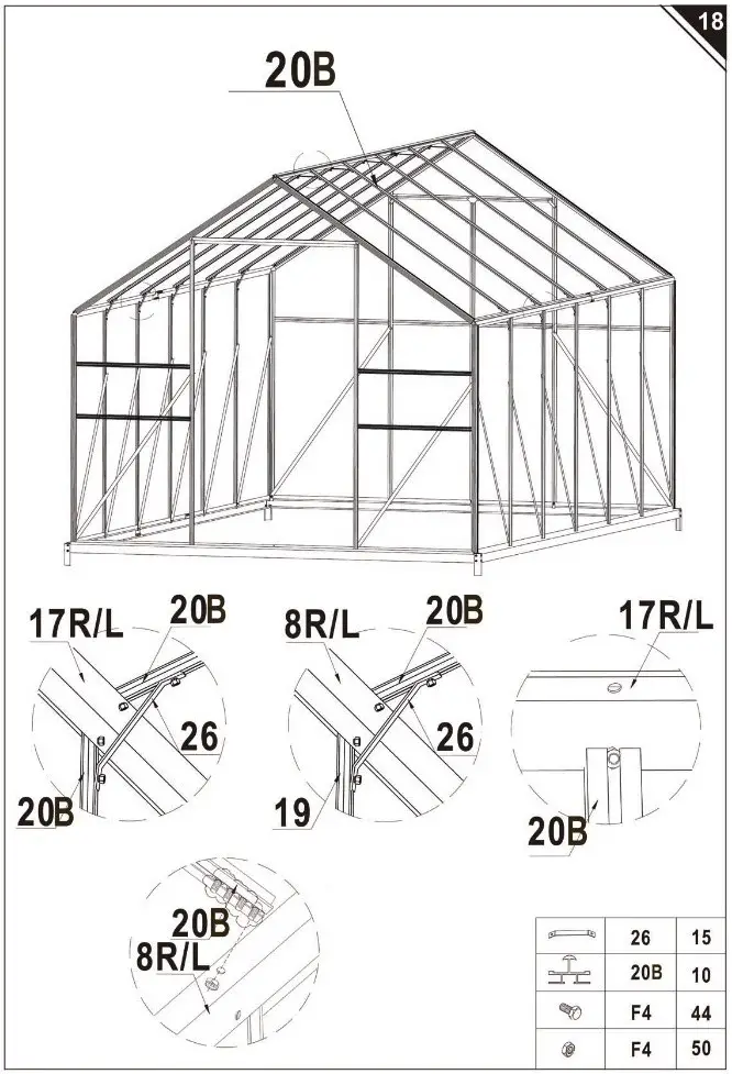 Outsunny 845 533 Aluminum Polycarbonate Greenhouse - overview 22