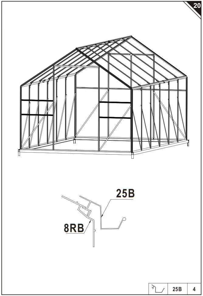 Outsunny 845 533 Aluminum Polycarbonate Greenhouse - overview 24