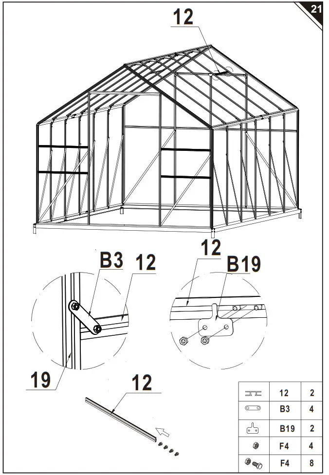 Outsunny 845 533 Aluminum Polycarbonate Greenhouse - overview 25
