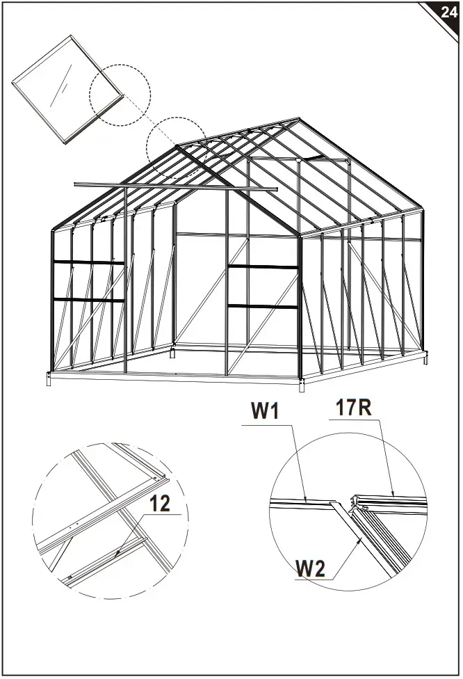 Outsunny 845 533 Aluminum Polycarbonate Greenhouse - overview 28