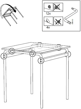 IKEA 10095471 GRÅSALA Underframe for Table Top 12