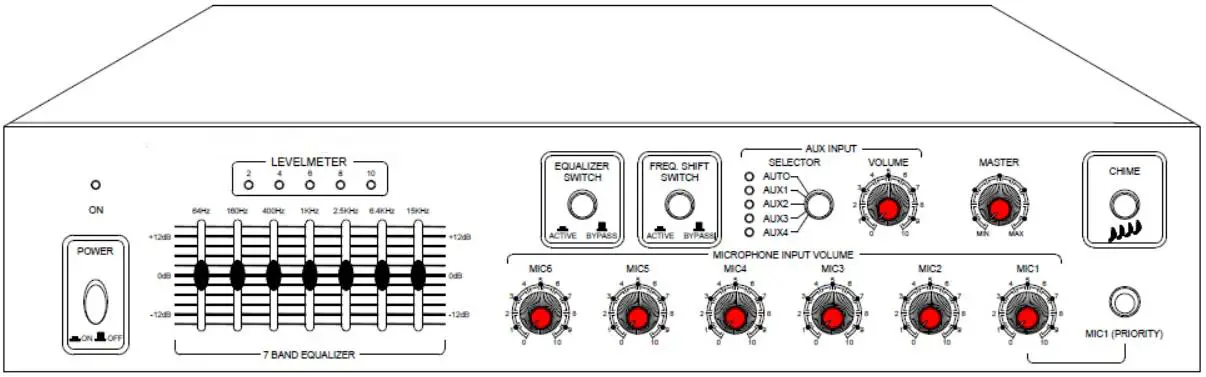 NVS Drawers 10 Input Mixer Amplifier with Equalizer - overview 1