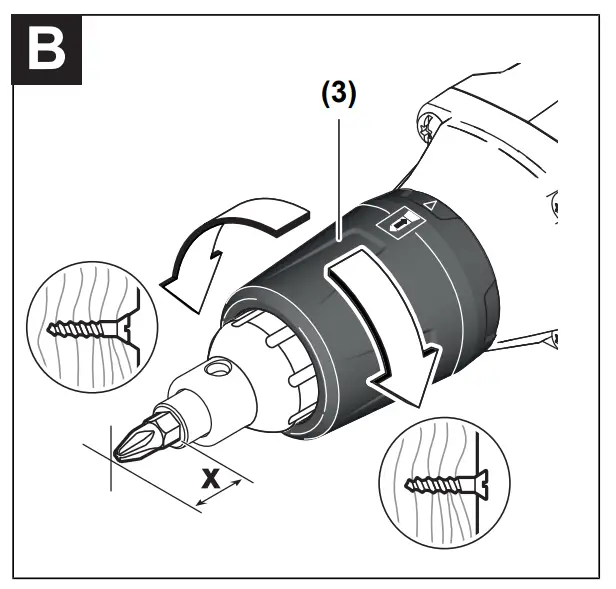 Adjusting the screw-in depth