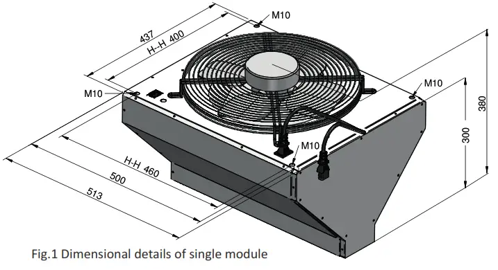 SPACE-RAY SR-AMC Ambient Air Curtain - Dimension